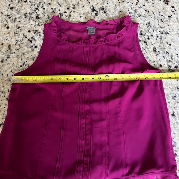 Ann Taylor Plum Fuschia Sheer Top with Cami Attached - Picture 7 of 8